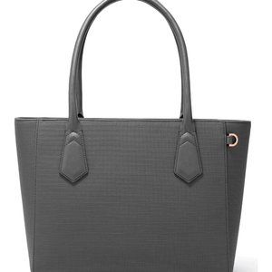 DAGNE DOVER Signature Classic Coated Canvas Tote Graphite